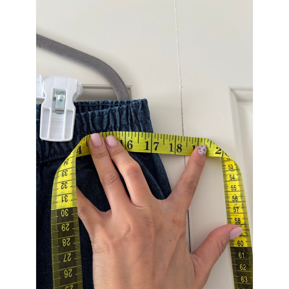 Woman Within Elastic Waist Wide Leg Denim Jeans Women’s 18W Tall Pull On Blue - Picture 4 of 7